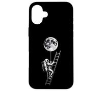 Custodia per iPhone 16 Plus Astronauta Holding Earth Balloon Black and White Space Art