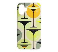 Custodia per iPhone 16 Plus Atomic - Martini ispirati agli anni Cinquanta, colore: grigio, lime, crema