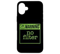 Custodia per iPhone 16 Plus ATTENZIONE! NESSUN FILTRO! Usa Attenzione Divertente Meme Sarcastico