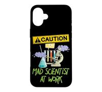 Custodia per iPhone 16 Plus ATTENZIONE Scienziato pazzo al lavoro - Funny Science Scientist's