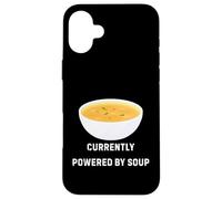Custodia per iPhone 16 Plus Attualmente alimentato da Soup Funny Cozy Comfort Food Design