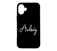 Custodia per iPhone 16 Plus Audrey Nome Compleanno Bambino Ragazza Donna Personalizzato Audrey