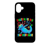 Custodia per iPhone 16 Plus Autism Is My Superpower Dabbing Axolotl Autism Awareness