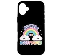 Custodia per iPhone 16 Plus Autism Pro Acceptance Rainbow con simbolo dell'infinito