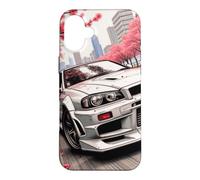 Custodia per iPhone 16 Plus Auto da corsa JDM Drift vintage Tokyo Sakura Flower Blossom Art