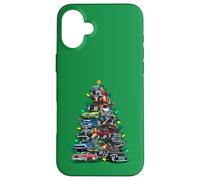 Custodia per iPhone 16 Plus Auto Madness Albero di Natale! Classic Muscle Cars e Hotrods