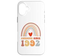 Custodia per iPhone 16 Plus Awesome Since 1992 34th Birthday Boho Rainbow 34 Years Old