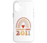 Custodia per iPhone 16 Plus Awesome Since 2011 15th Birthday Boho Rainbow 15 Years Old