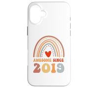 Custodia per iPhone 16 Plus Awesome Since 2019 7th Birthday Boho Rainbow 7 Years Old