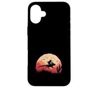 Custodia per iPhone 16 Plus Axolotl Cowboy Silhouette Far West Tramonto