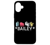 Custodia per iPhone 16 Plus Bailey Nome Cane Personalizzato Bailey Pet Lover