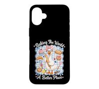 Custodia per iPhone 16 Plus Baking The World A Better Place Cute Goose Pun Bake Design