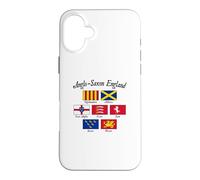 Custodia per iPhone 16 Plus Bandiera anglosassone regni d'Inghilterra scritta nera