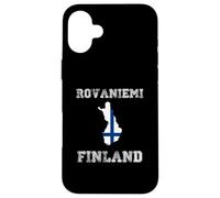 Custodia per iPhone 16 Plus Bandiera della Finlandia invecchiata Rovaniemi Pride