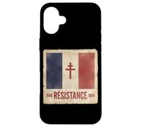 Custodia per iPhone 16 Plus Bandiera della Francia con croce di Lorena 1940-1944