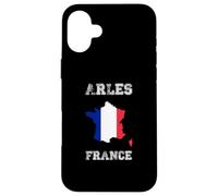 Custodia per iPhone 16 Plus Bandiera della Francia invecchiata Arles Pride