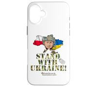 Custodia per iPhone 16 Plus Bandiera della Polonia Selenskyj cane Stand with Ucraina