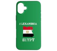 Custodia per iPhone 16 Plus Bandiera dell'Egitto Distressed Alessandria Pride