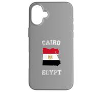 Custodia per iPhone 16 Plus Bandiera dell'Egitto Distressed Cairo Pride