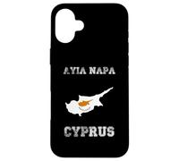 Custodia per iPhone 16 Plus Bandiera di Cipro Distressed Ayia Napa Pride