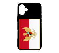 Custodia per iPhone 16 Plus Bandiera indonesiana con stemma dell'Indonesia
