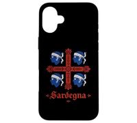 Custodia per iPhone 16 Plus Bandiera Sardegna Quattro Mori Sardegna Orgoglio Italia Design