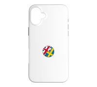Custodia per iPhone 16 Plus Bandiera svedese britannica Svezia Gran Bretagna Regno Unito