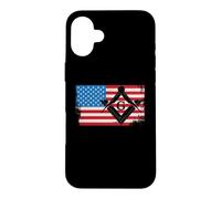 Custodia per iPhone 16 Plus Bandiera USA Massoneria Massoneria Americana