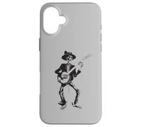 Custodia per iPhone 16 Plus Banjo Dancing Skeleton Bluegrass Music Festival