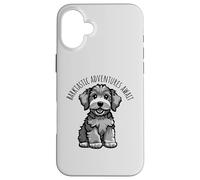 Custodia per iPhone 16 Plus Barktastic Adventures Await, simpatico cucciolo di cane, cartone animato
