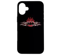 Custodia per iPhone 16 Plus Batman Steel Flames Logo