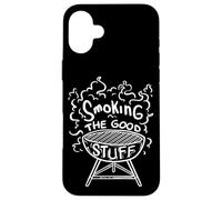 Custodia per iPhone 16 Plus BBQ Smoking The Good Stuff Quote BBQ Food Griglia a carbone