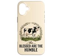 Custodia per iPhone 16 Plus Beati sono la fede cristiana umile fattoria mucca