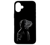 Custodia per iPhone 16 Plus Beaver Line Art Cool Drawing Animal Love Forest Motivo
