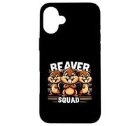 Custodia per iPhone 16 Plus Beaver Squad Tre Beaver Amici Divertenti Compagni di squadra