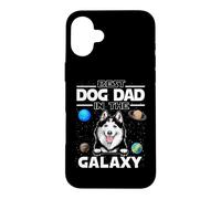 Custodia per iPhone 16 Plus Best Dog Dad In The Galaxy Siberian Husky Puppy Dogs Lovers