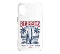 Custodia per iPhone 16 Plus Biarritz France Surf Summer - Stampa invecchiata