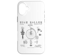 Custodia per iPhone 16 Plus Bicicletta High Roller Old Vintage Brevetto Disegno Stampa