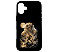 Custodia per iPhone 16 Plus Bigfoot Ululando alla Luna Meme Sasquatch