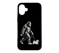 Custodia per iPhone 16 Plus Bigfoot Walking - Girello maltese divertente per cani