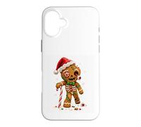 Custodia per iPhone 16 Plus Biscotto di Natale Horror di Natale Zombie Pan di Zenzero