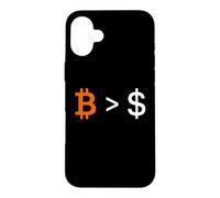 Custodia per iPhone 16 Plus Bitcoin Più Grande Del Dollaro Design Minimalista