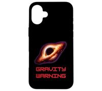 Custodia per iPhone 16 Plus Black Holes Gravity Warning Maglietta Fun Space Physics