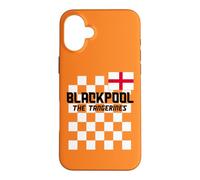 Custodia per iPhone 16 Plus Blackpool UK, bandiera inglese, mandarini Blackpool, arancione