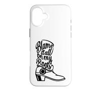 Custodia per iPhone 16 Plus Blame It All On My Roots Country Boot Nero