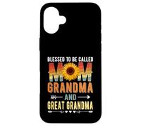 Custodia per iPhone 16 Plus Blessed To Be Called Mom Grandma Great Grandma Mother's Day