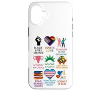 Custodia per iPhone 16 Plus BLM Human Rights Feminism Trans Science Books LGBTQ Kindness