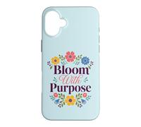 Custodia per iPhone 16 Plus Bloom With Purpose Inspirational Floral Citazione