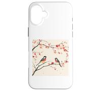 Custodia per iPhone 16 Plus Blossom Japan - Uccello artistico su ramo fiori di ciliegio