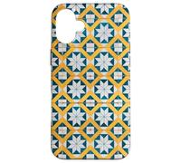 Custodia per iPhone 16 Plus Blu Bianco Giallo Portogallo Lisbona Tile Pattern